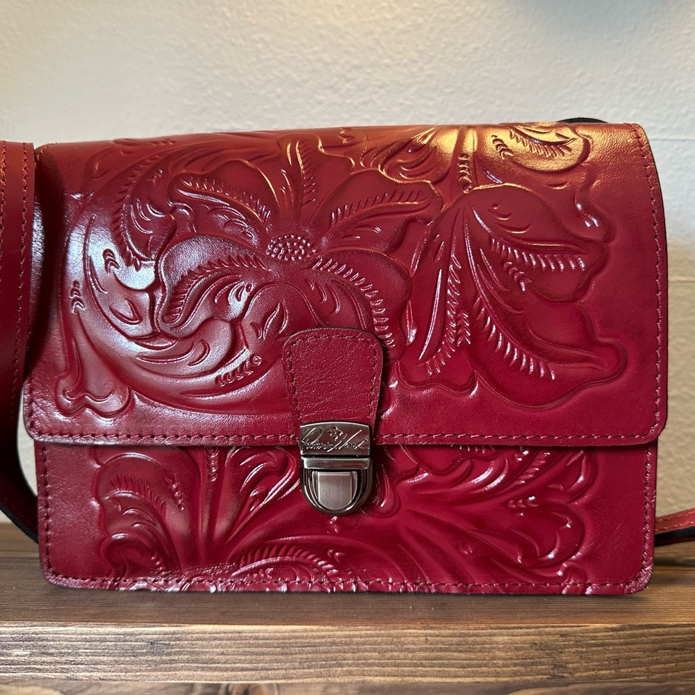 Patricia Nash Red Leather Crossbody Bag